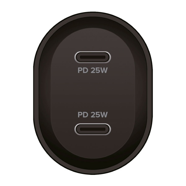 АЗУ PERO AC06 2xUSB-C PD, 50 Вт, черный